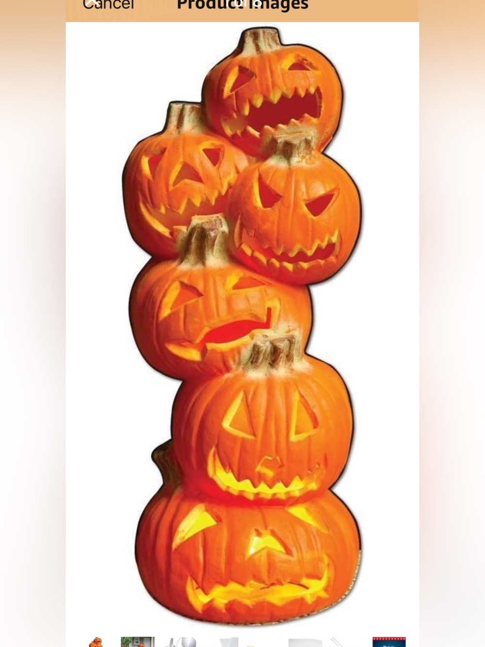 Stacked Jack-O'-Lantern Halloween Decoration - Orange